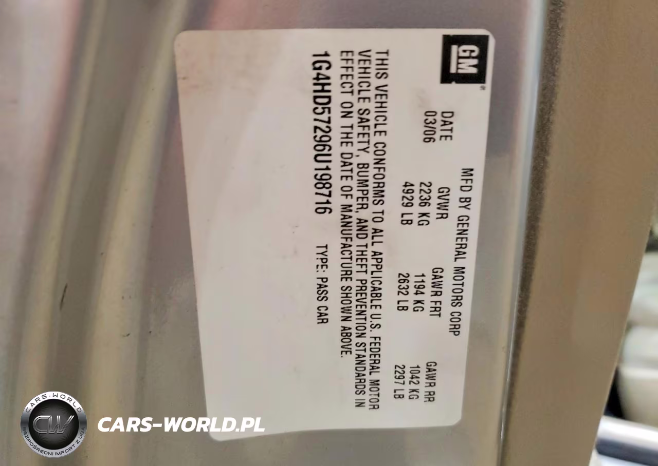 2006 Buick Lucerne Cxl VIN:1G4HD57296U198716 - 12