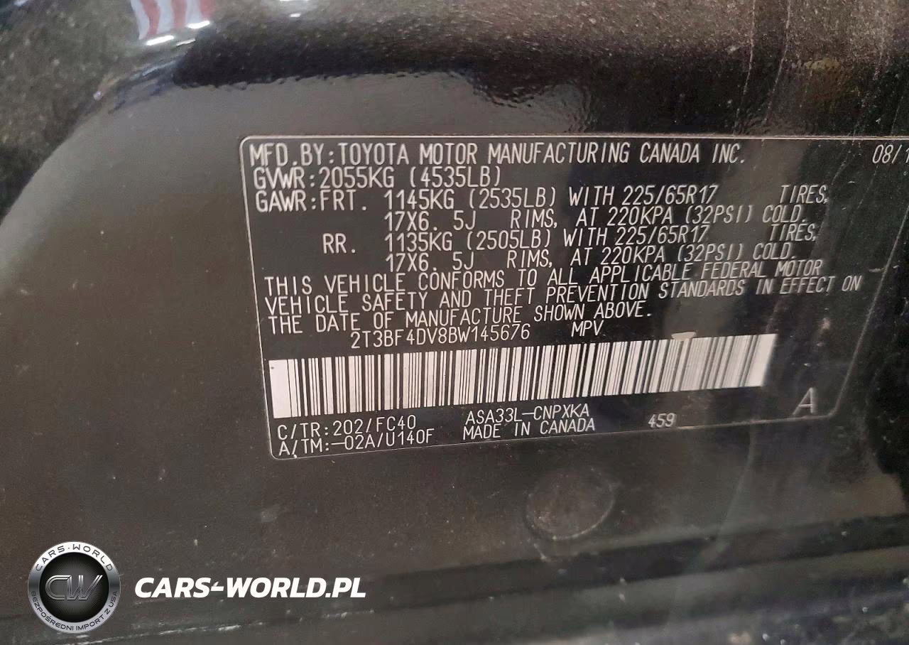 2011 Toyota Rav4 Base VIN:2T3BF4DV8BW145676 - 13