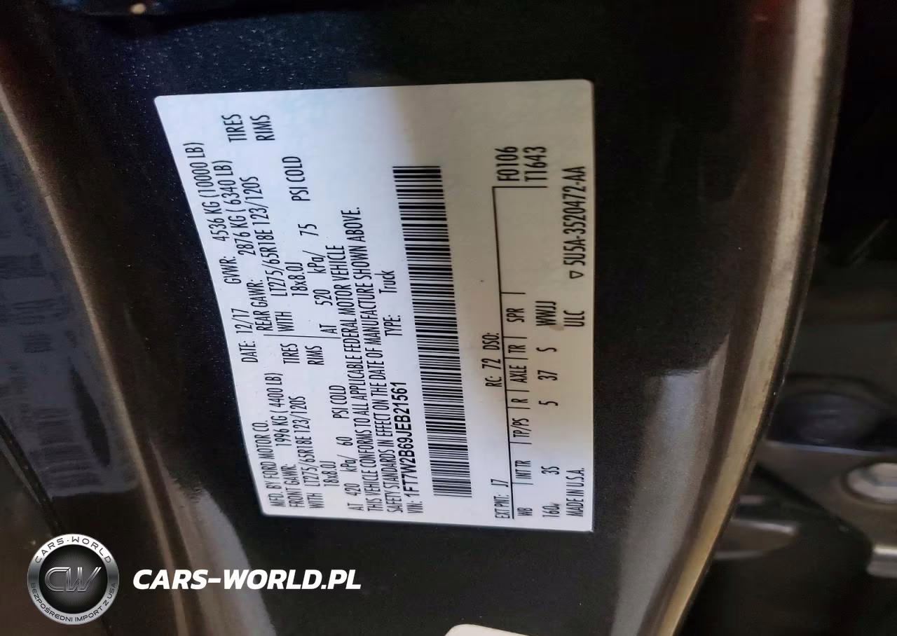 2018 Ford F250 Super Duty VIN:1FT7W2B69JEB21561 - 12