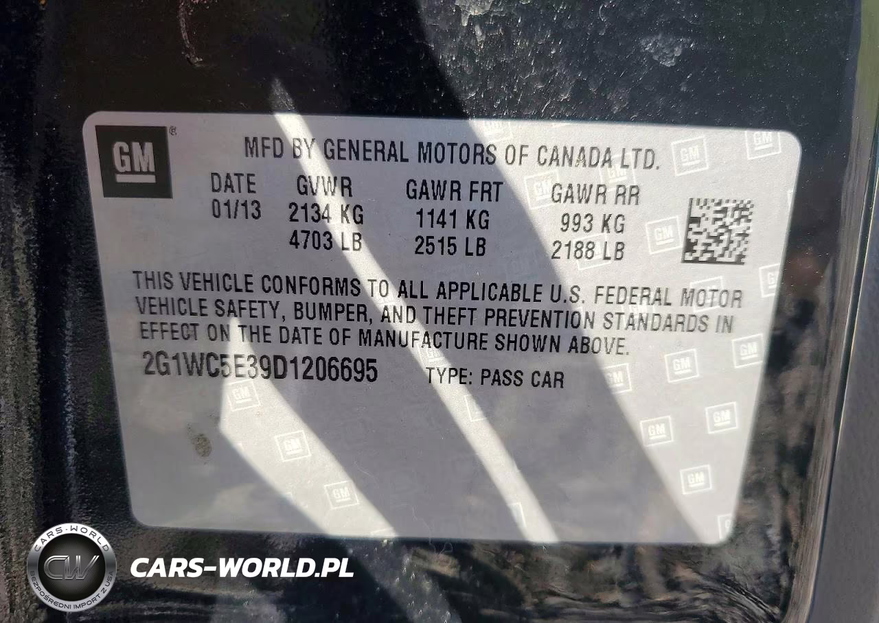 2013 Chevrolet Impala Ltz VIN:2G1WC5E39D1206695 - 12