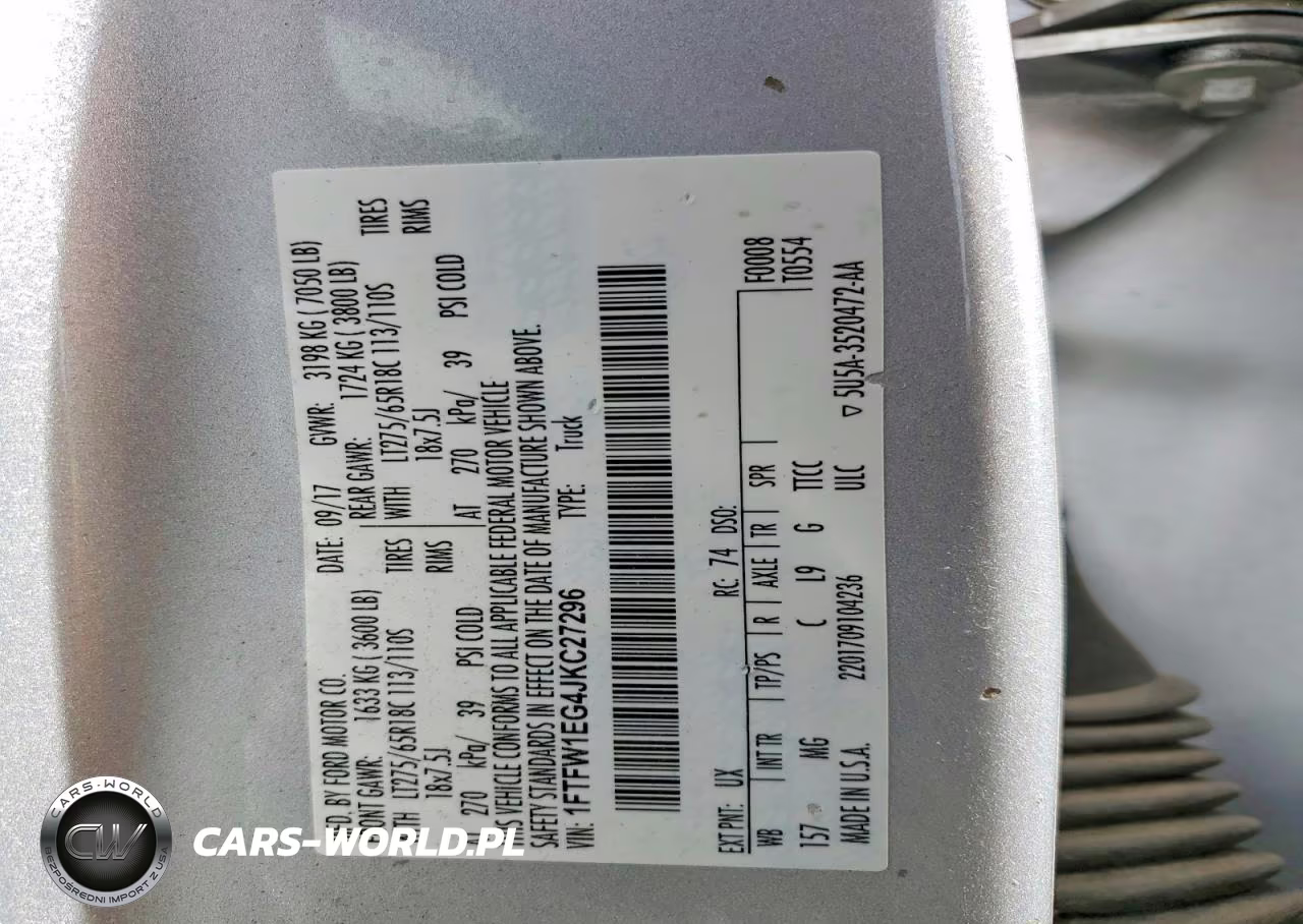 2018 Ford F150 Supercrew VIN:1FTFW1EG4JKC27296 - 13