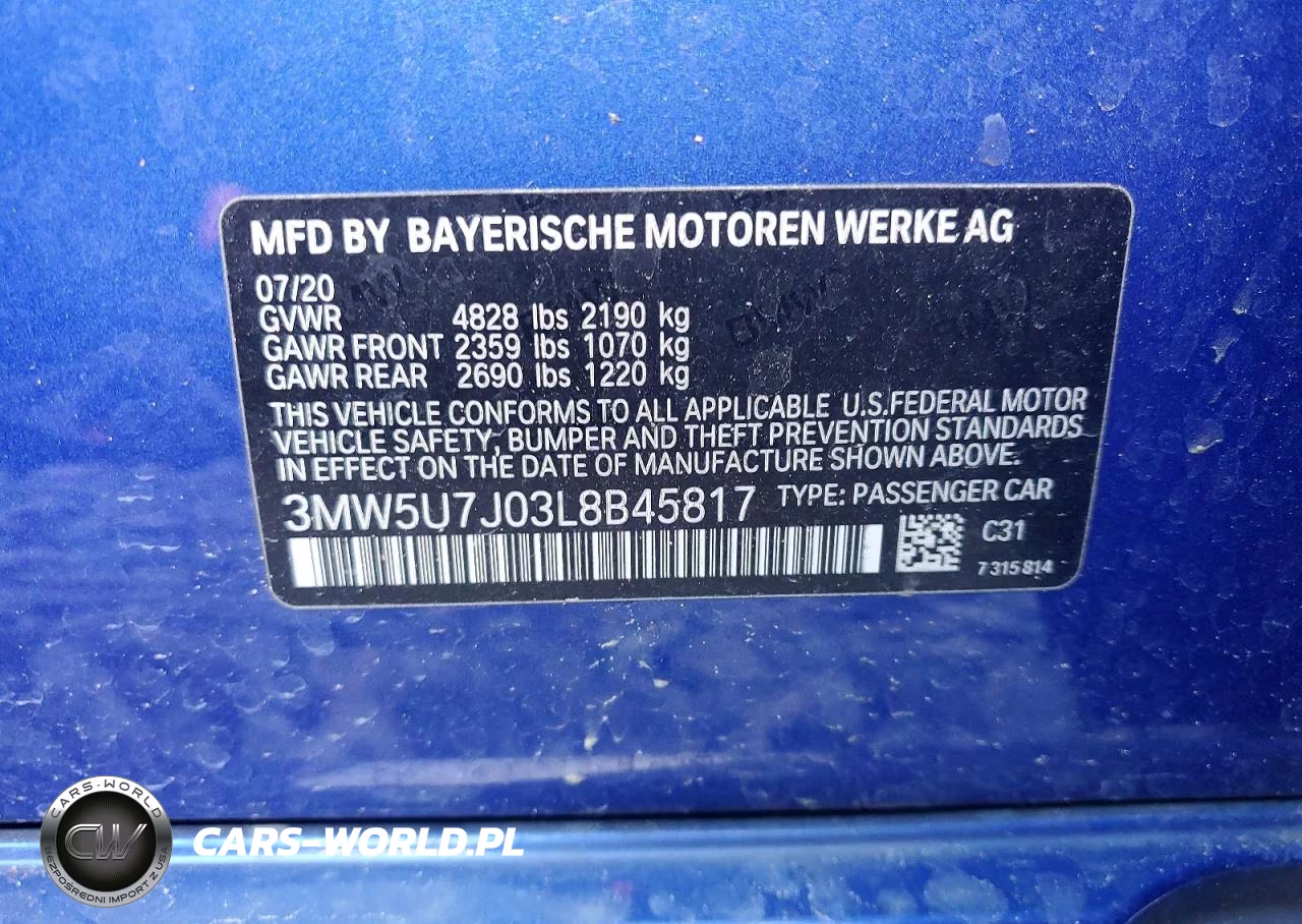 2020 BMW M340I VIN:3MW5U7J03L8B45817 - 12