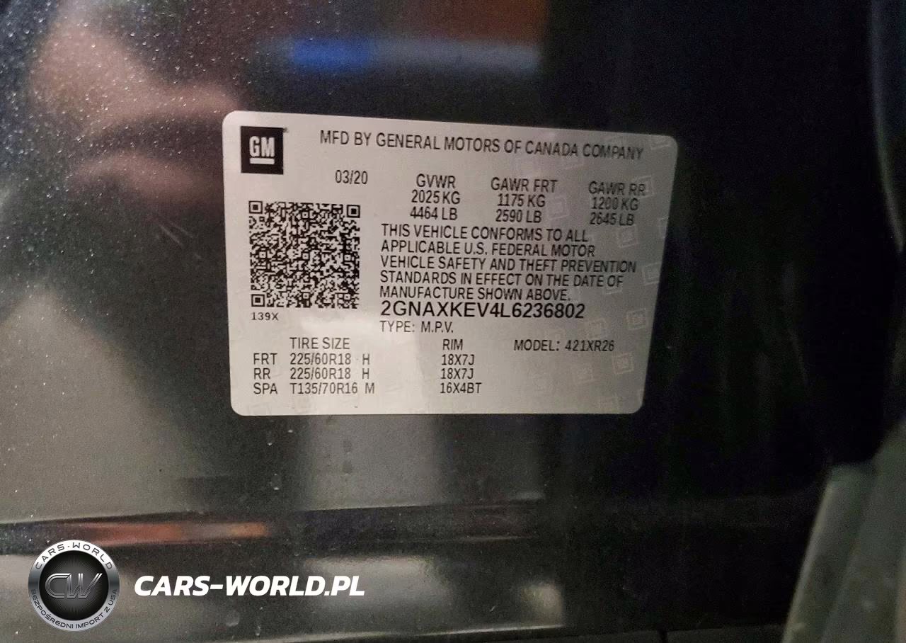 2020 Chevrolet Equinox Lt VIN:2GNAXKEV4L6236802 - 13