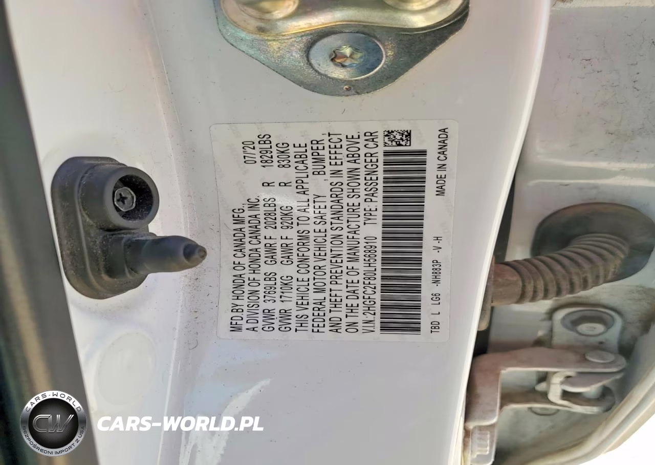 2020 Honda Civic Sport VIN:2HGFC2F80LH568910 - 12