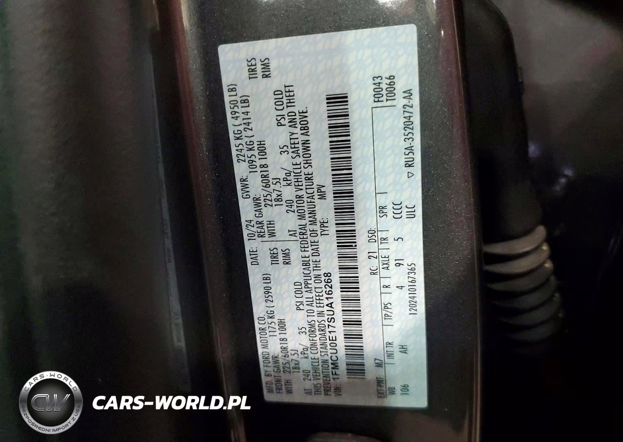 2025 Ford Escape VIN:1FMCU0E17SUA16268 - 13
