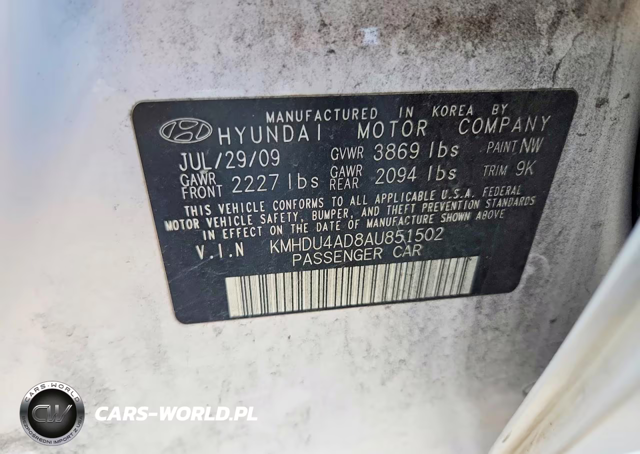 2010 Hyundai Elantra Gls VIN:KMHDU4AD8AU851502 - 12