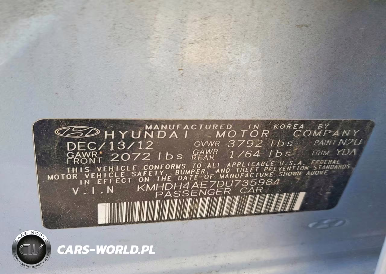 2013 Hyundai Elantra Gls VIN:KMHDH4AE7DU735984 - 13