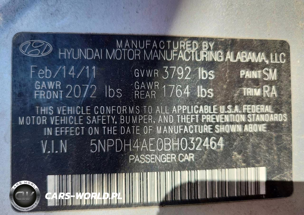 2011 Hyundai Elantra Gls VIN:5NPDH4AE0BH032464 - 13