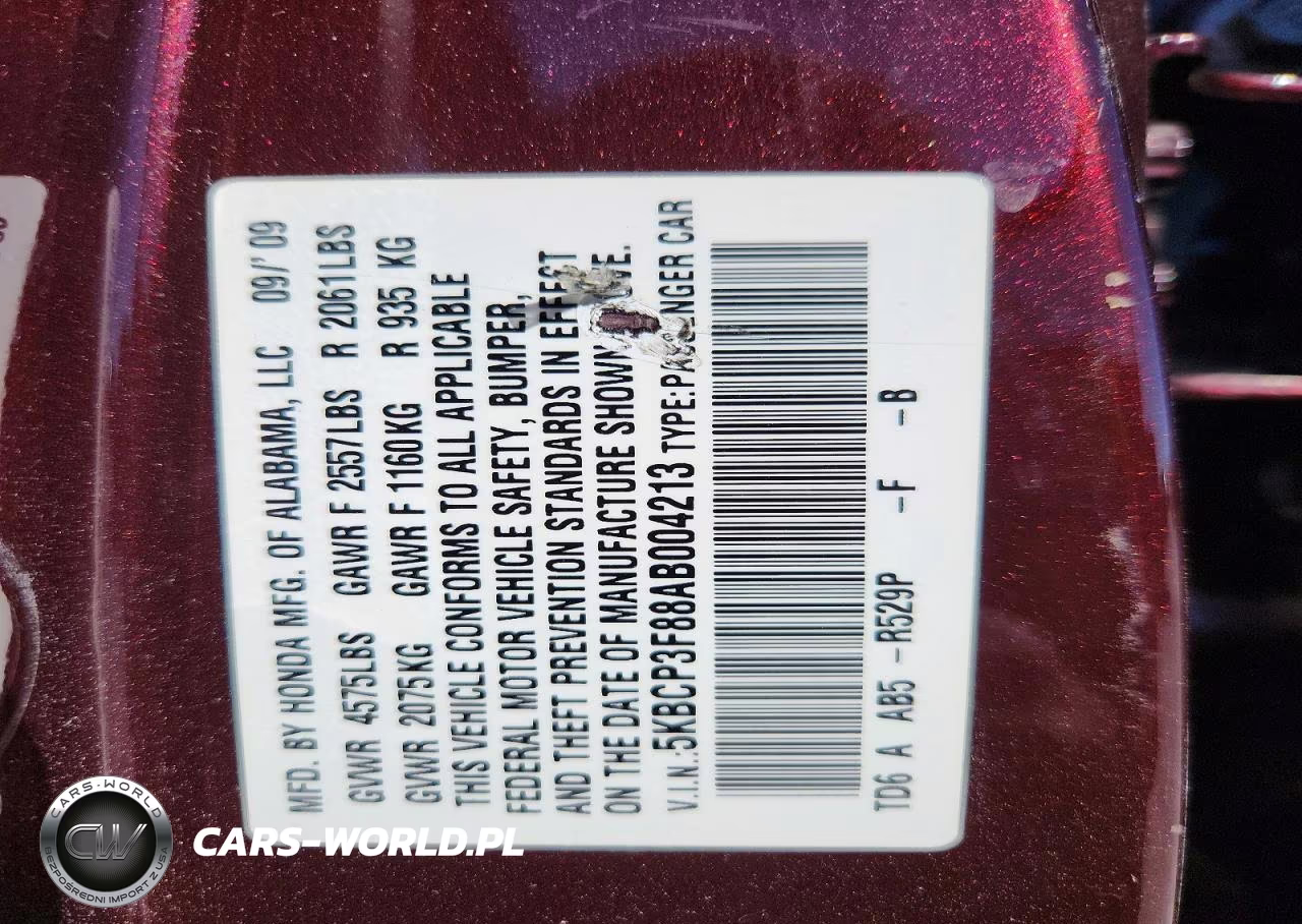 2010 Honda Accord Exl VIN:5KBCP3F88AB004213 - 12