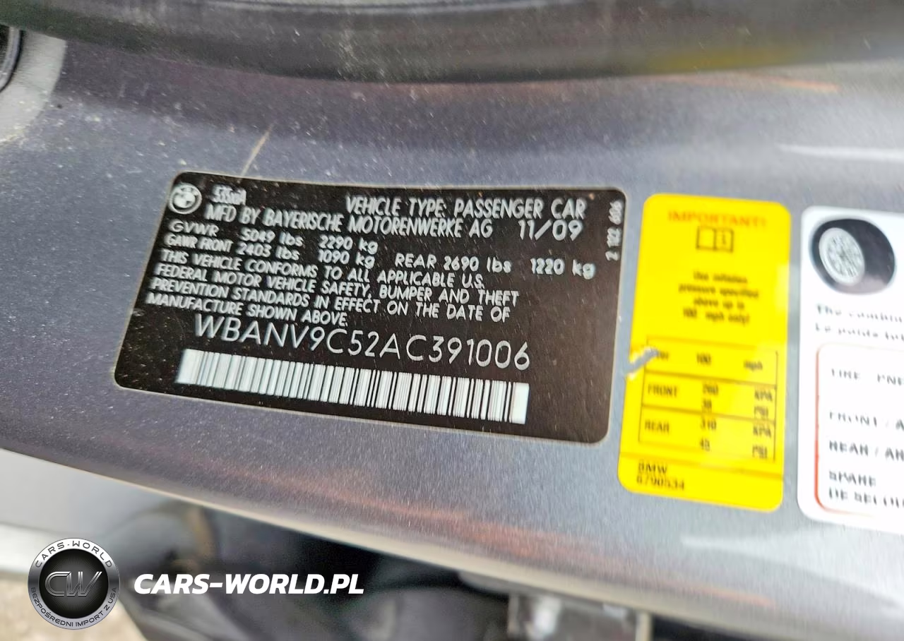 2010 BMW 535 Xi VIN:WBANV9C52AC391006 - 12