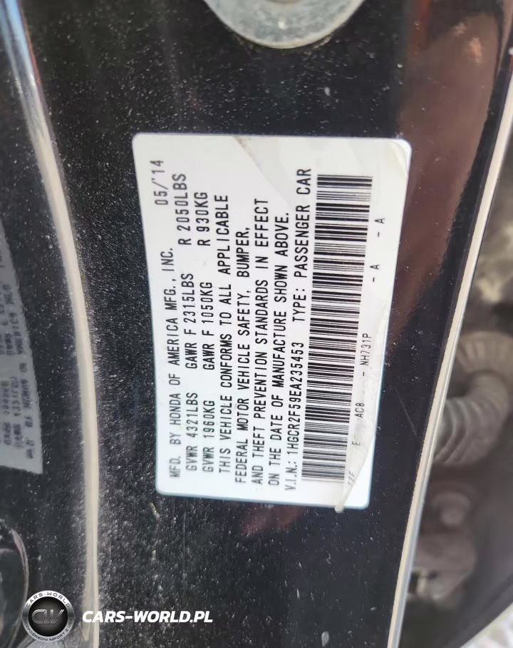 2014 Honda Accord Sport VIN:1HGCR2F59EA235453 - 12