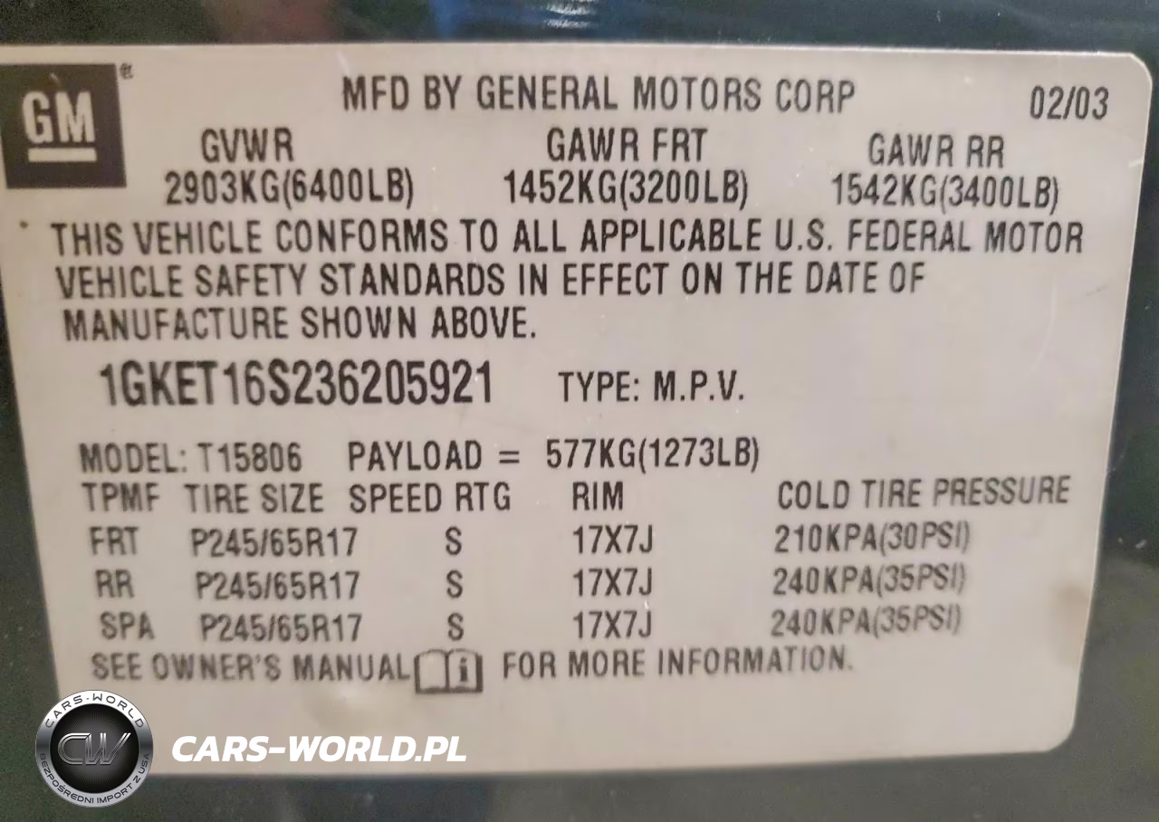 2003 GMC Envoy Xl VIN:1GKET16S236205921 - 13