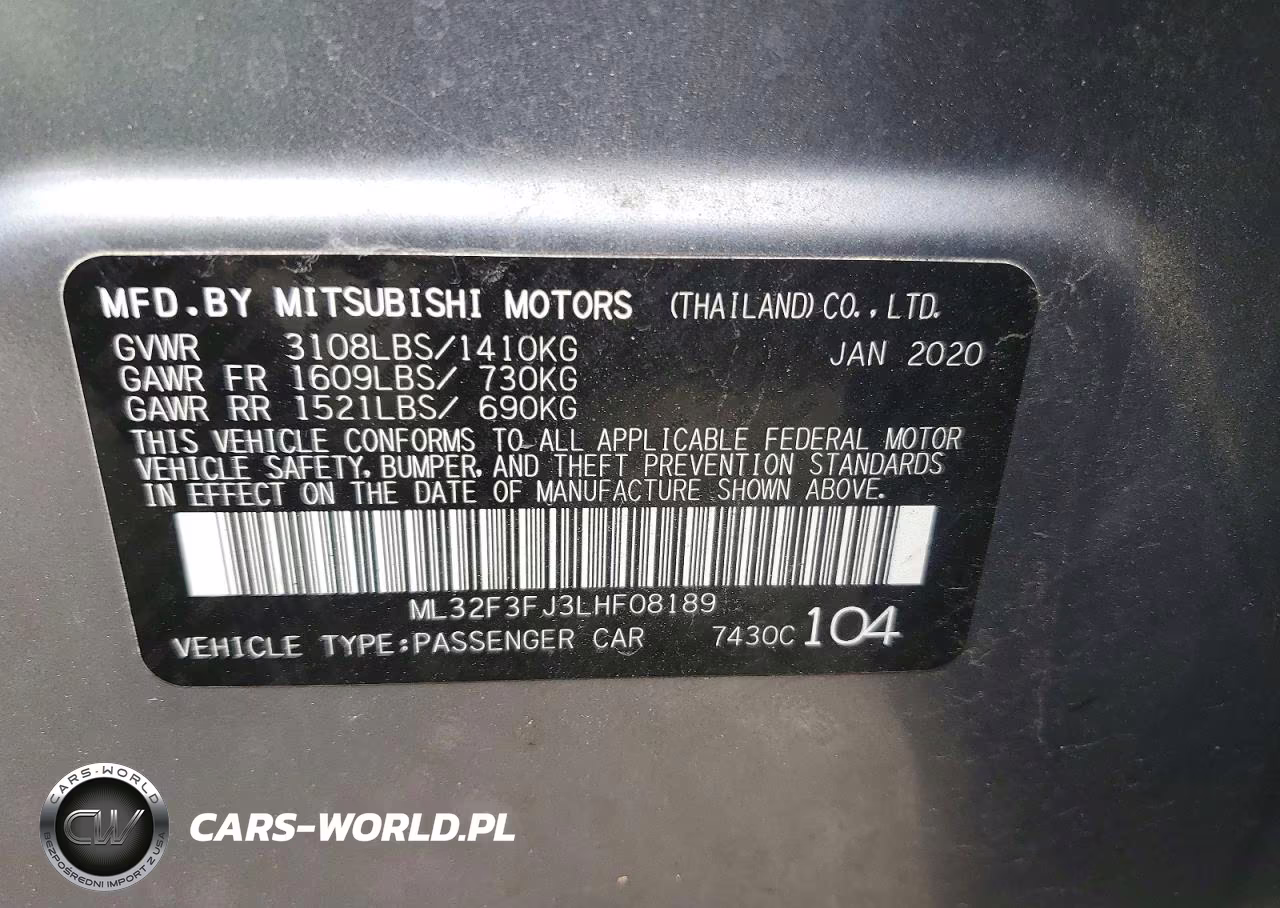 2020 Mitsubishi Mirage G4 Es VIN:ML32F3FJ3LHF08189 - 12