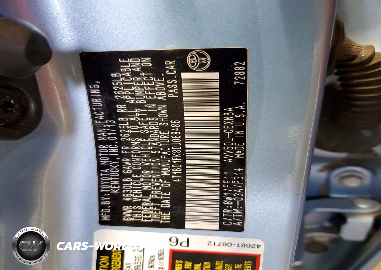 2013 Toyota Camry Hybrid Le VIN:4T1BD1FK8DU068486 - 12