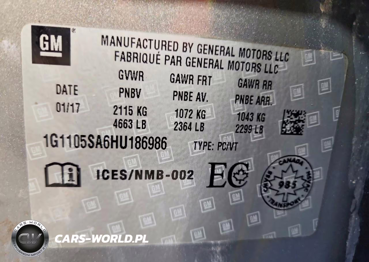 2017 Chevrolet Impala Lt VIN:1G1105SA6HU186986 - 13