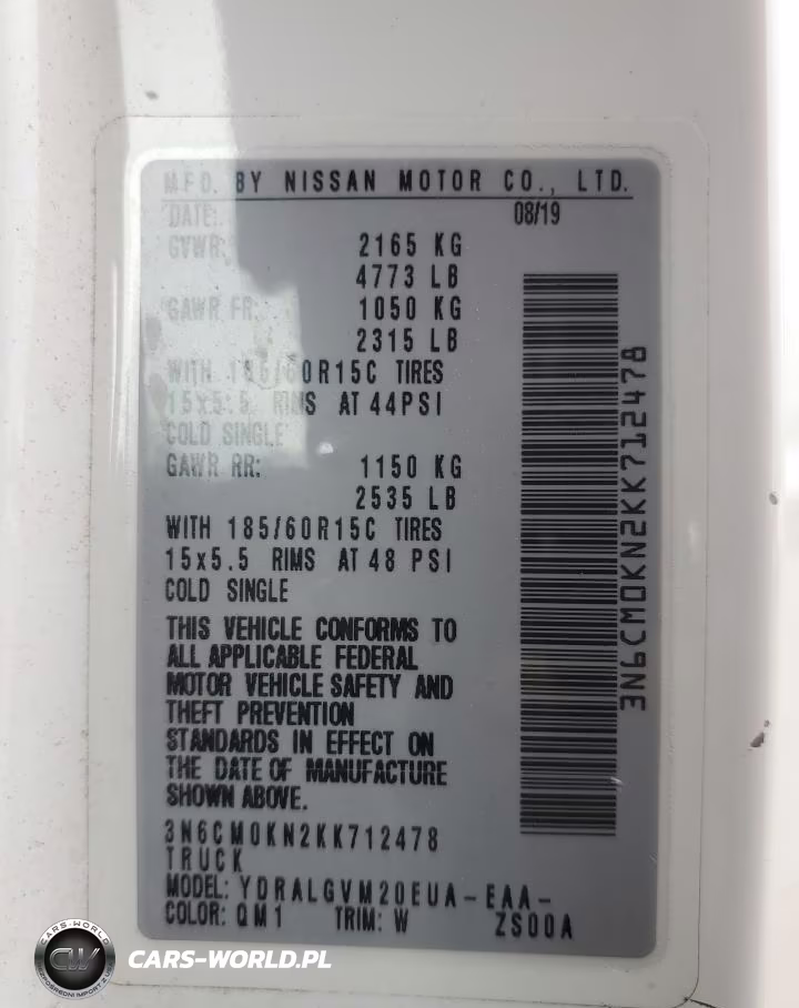 2019 Nissan Nv200 2.5S VIN:3N6CM0KN2KK712478 - 14