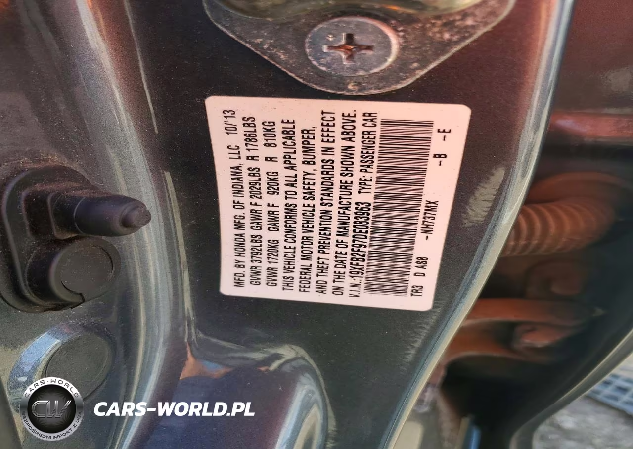 2013 Honda Civic Exl VIN:19XFB2F97DE083963 - 12