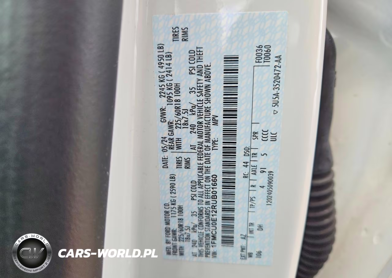 2024 Ford Escape VIN:1FMCU0E12RUB01660 - 13