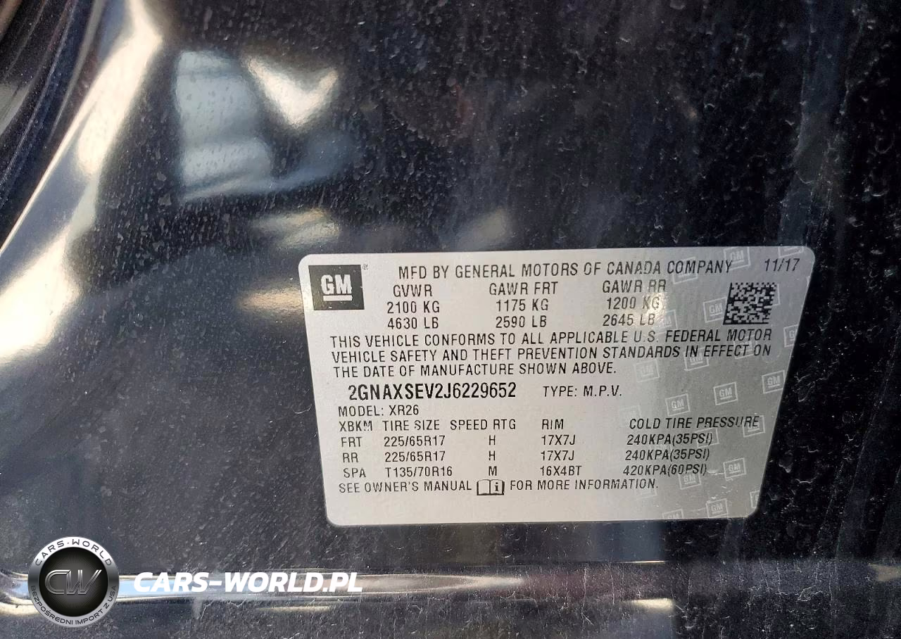 2018 Chevrolet Equinox Lt VIN:2GNAXSEV2J6229652 - 13