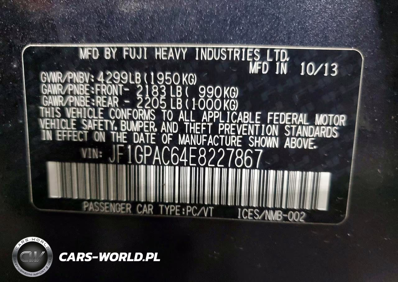 2014 Subaru Impreza Premium VIN:JF1GPAC64E8227867 - 13