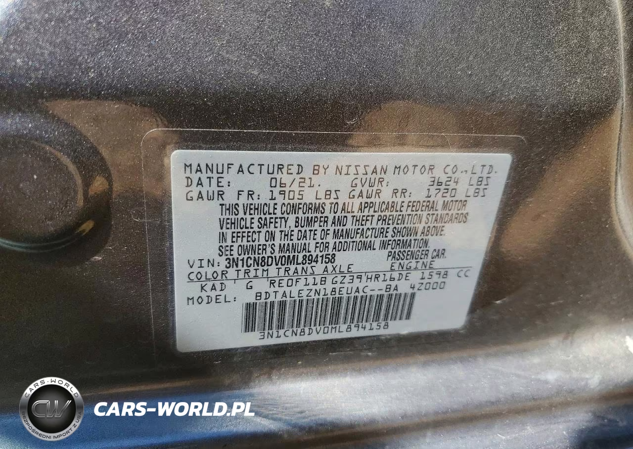 2021 Nissan Versa S VIN:3N1CN8DV0ML894158 - 13