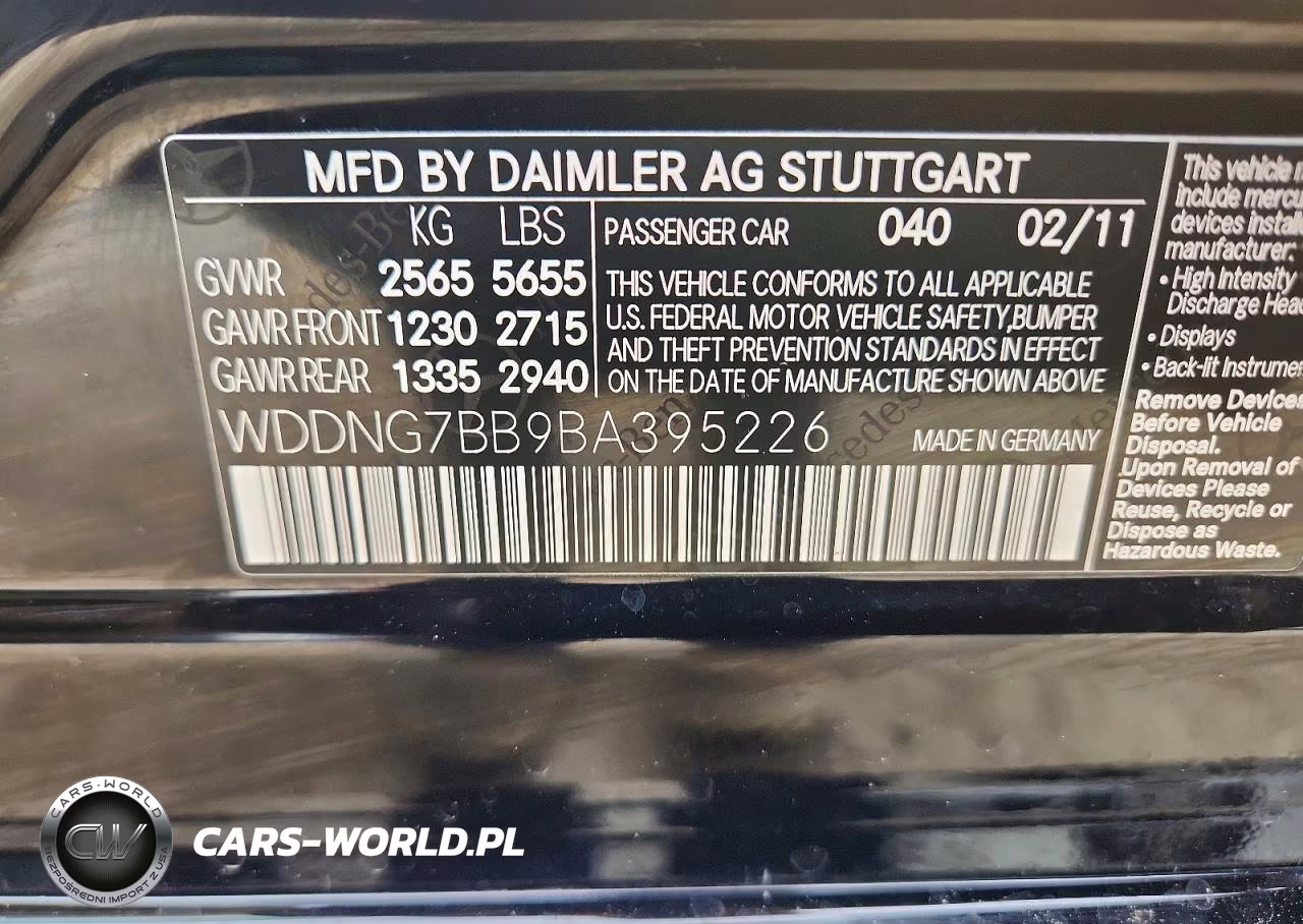 2011 Mercedes-Benz S 550 VIN:WDDNG7BB9BA395226 - 12