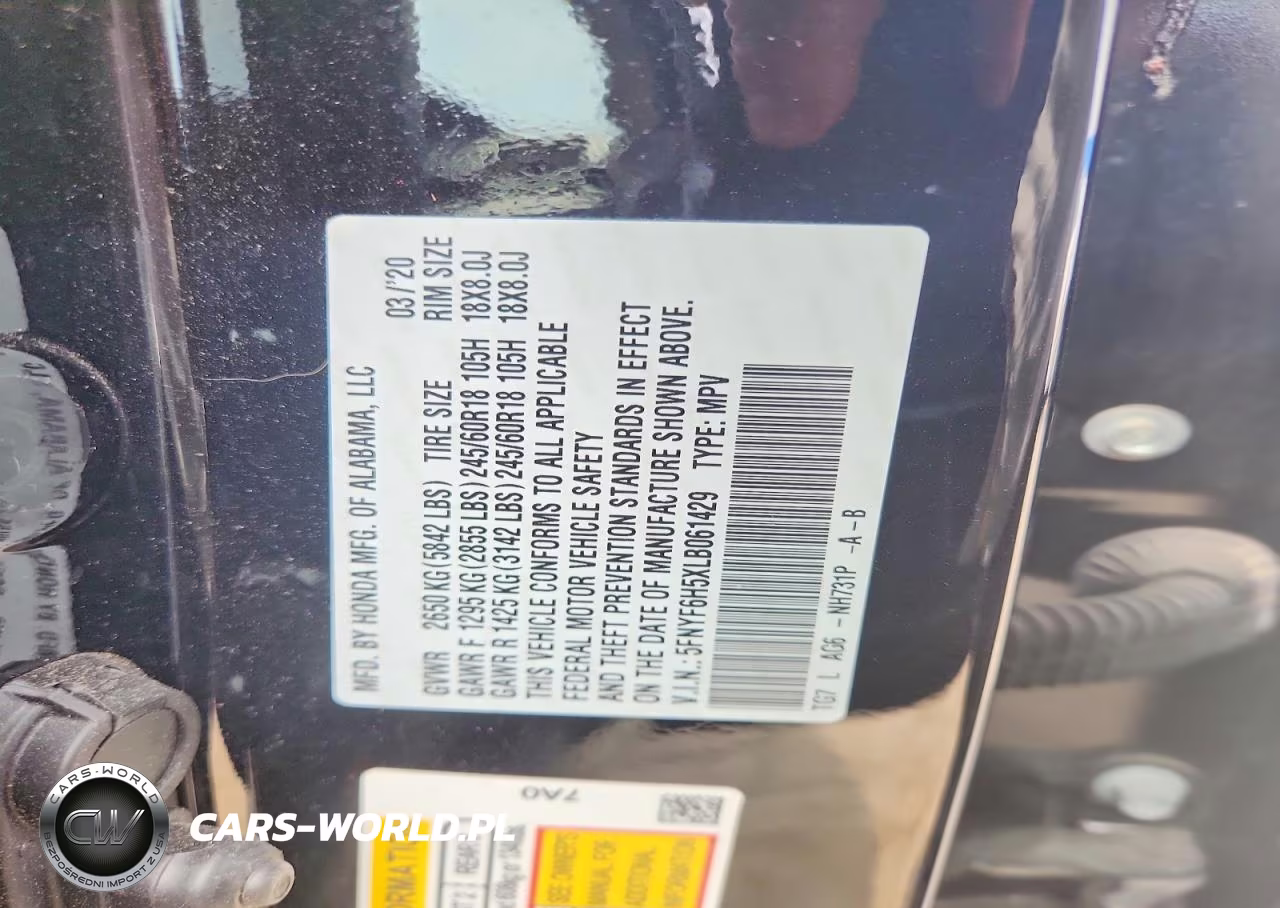 2020 Honda Pilot Exl VIN:5FNYF6H5XLB061429 - 13