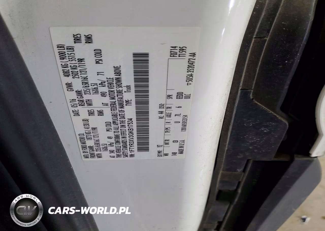 2016 Ford Transit T-250 VIN:1FTYR3XV3GKB17534 - 14