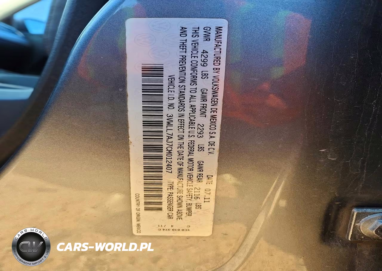 2012 Volkswagen Jetta Tdi VIN:3VWLL7AJ7CM012407 - 12