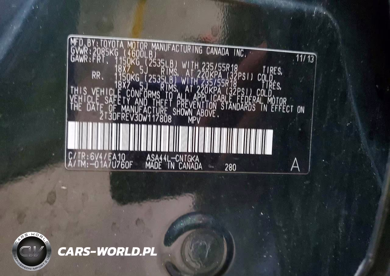 2013 Toyota Rav4 Limited VIN:2T3DFREV3DW117808 - 13