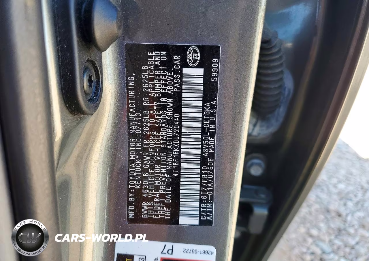 2013 Toyota Camry Xle VIN:4T1BF1FKXDU720440 - 12