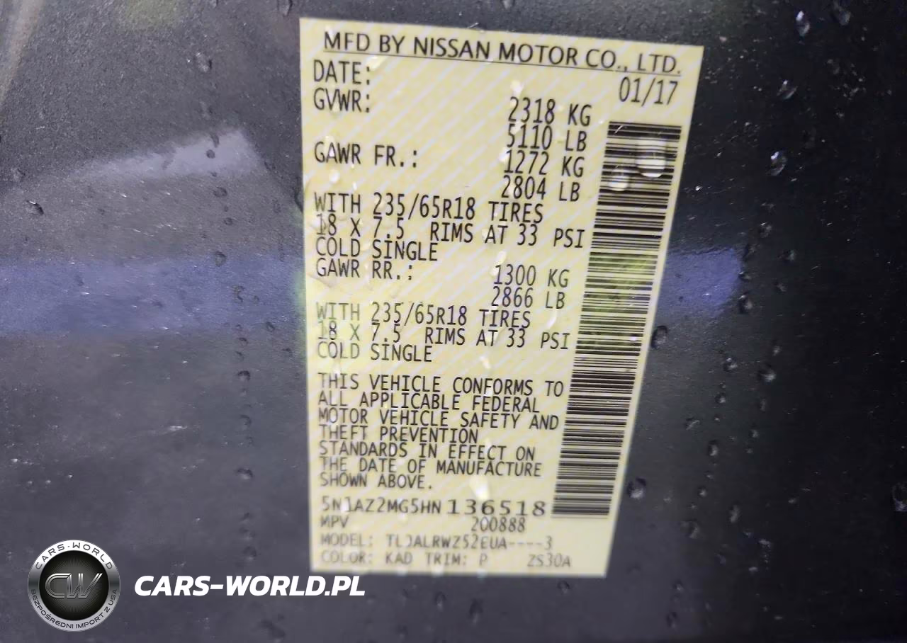 2017 Nissan Murano S VIN:5N1AZ2MG5HN136518 - 13