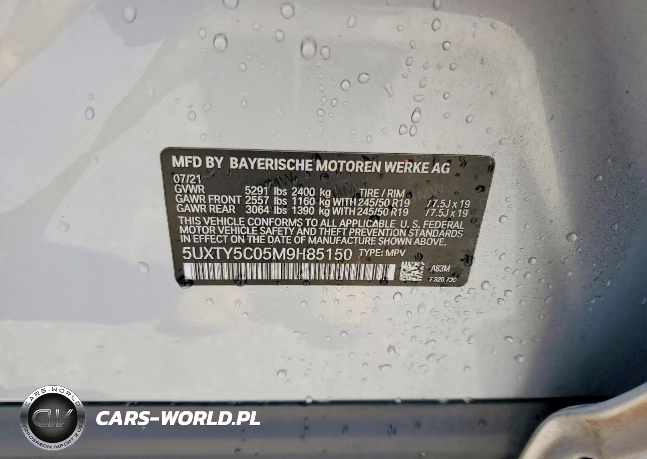 2021 BMW X3 xDrive30I VIN:5UXTY5C05M9H85150 - 14