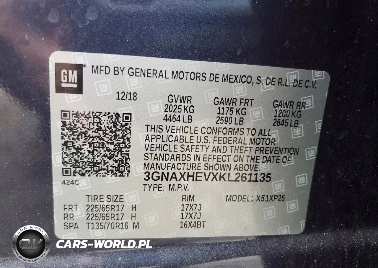 2019 Chevrolet Equinox Ls VIN:3GNAXHEVXKL261135 - 13