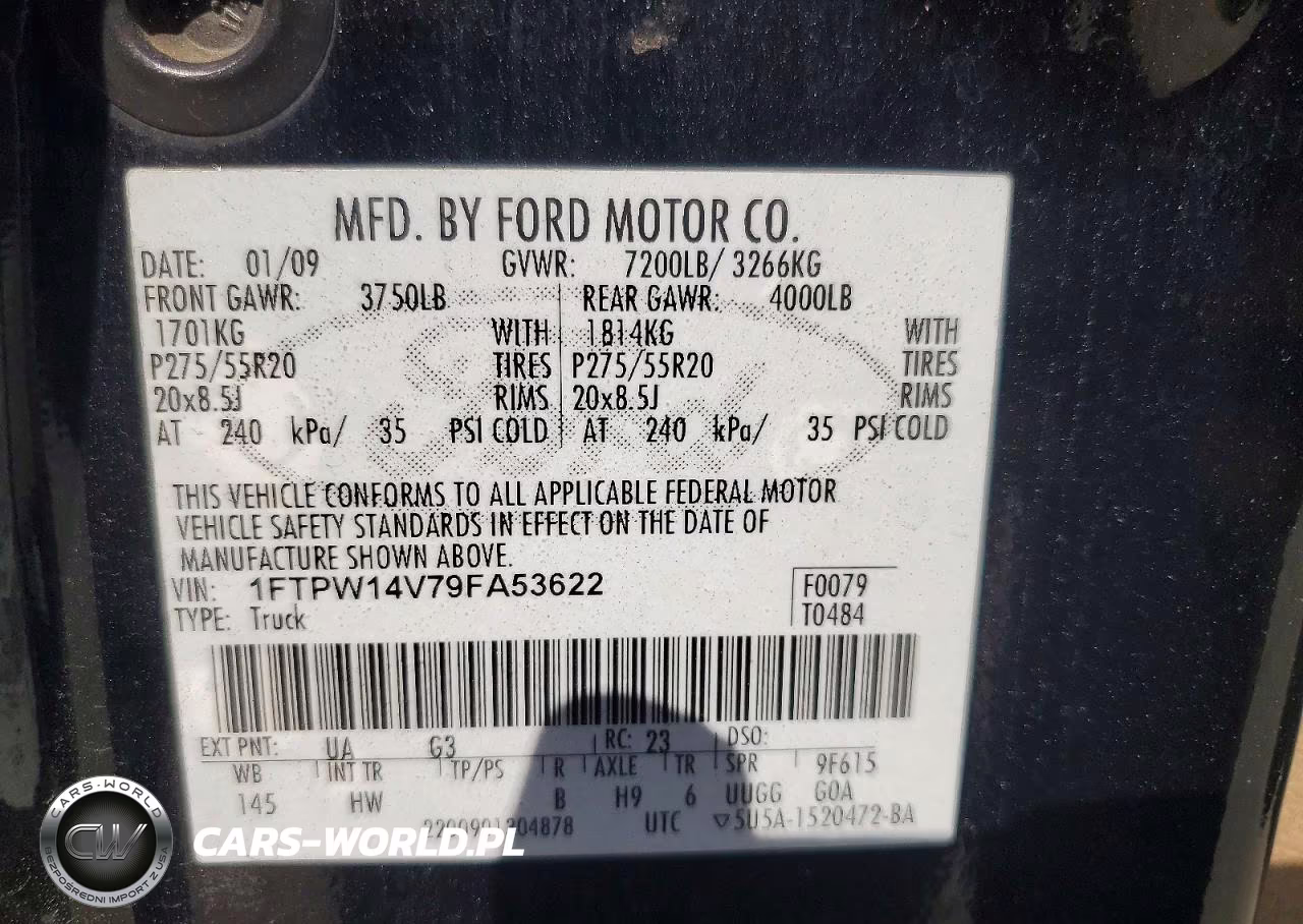 2009 Ford F150 Supercrew VIN:1FTPW14V79FA53622 - 12