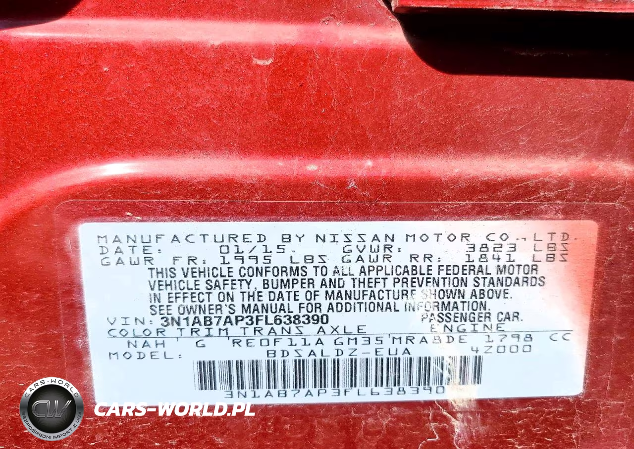 2015 Nissan Sentra Sv VIN:3N1AB7AP3FL638390 - 12