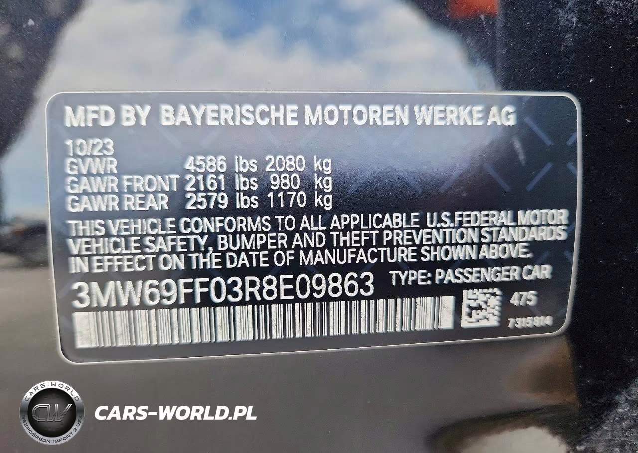 2024 BMW 330I VIN:3MW69FF03R8E09863 - 13