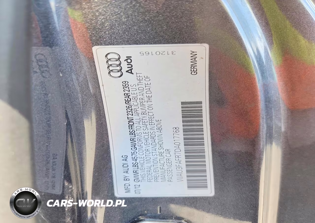 2013 Audi A5 Prestige VIN:WAU3FAFR7DA017768 - 12