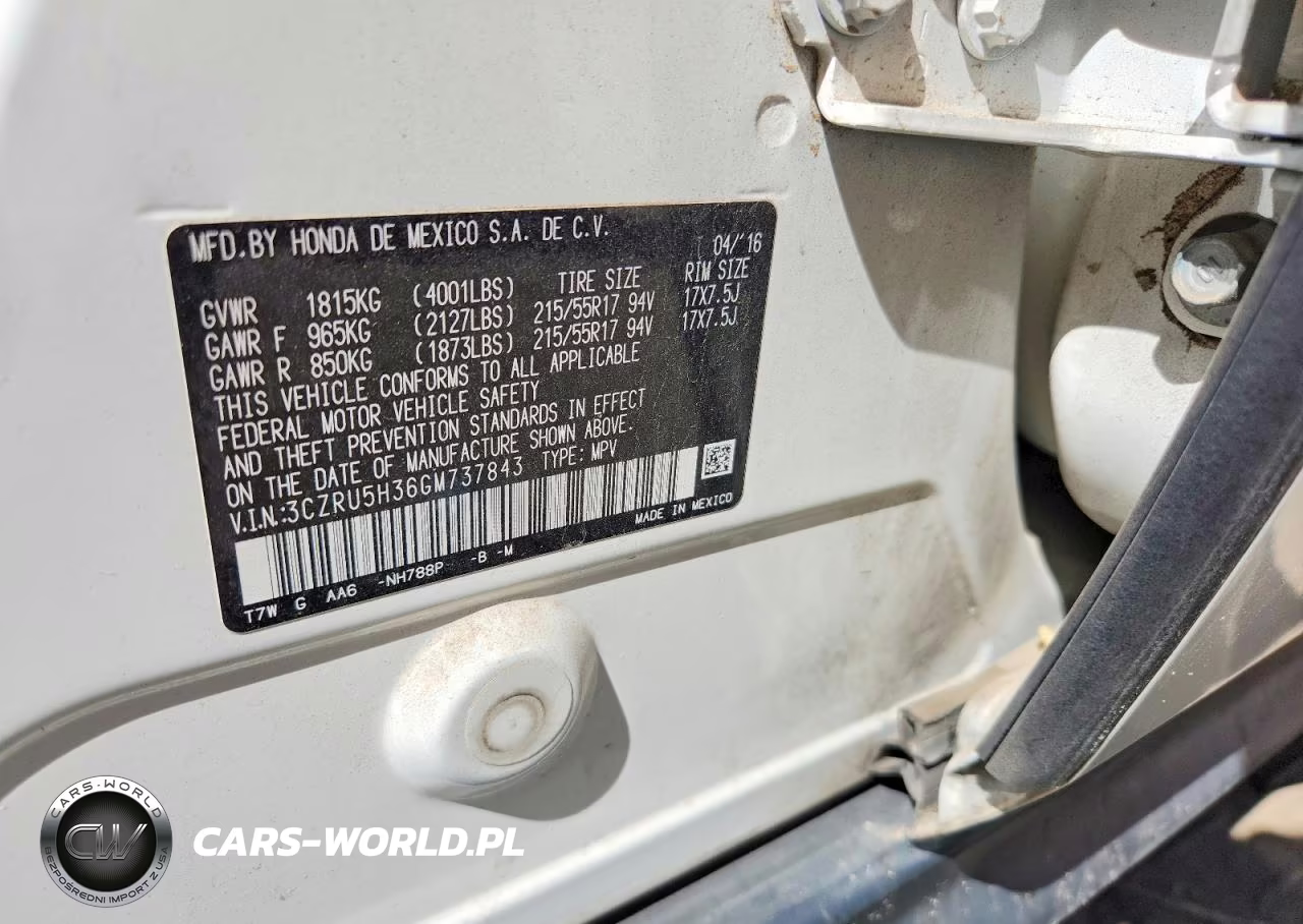 2016 Honda Hr-V Lx VIN:3CZRU5H36GM737843 - 13