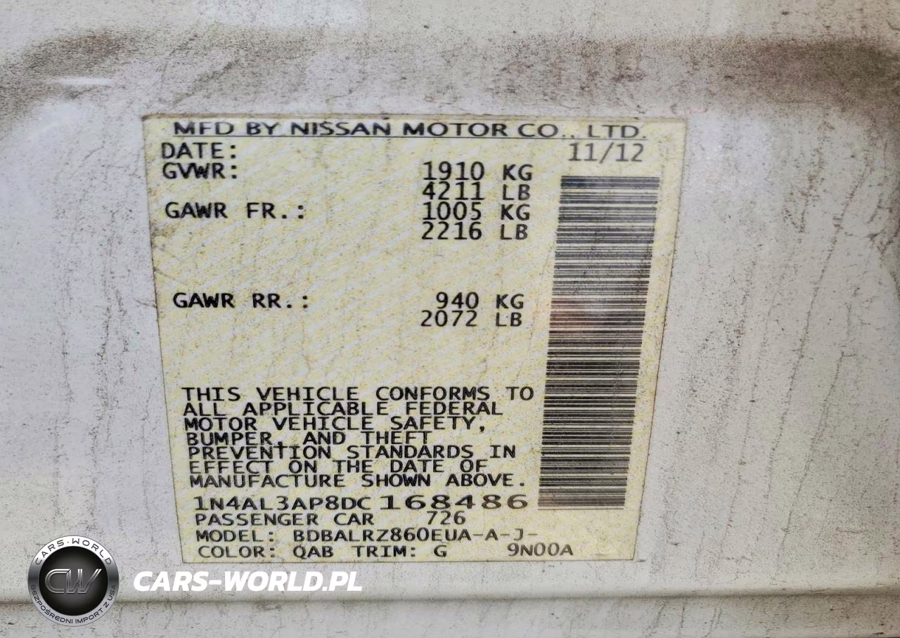 2013 Nissan Altima 2.5 VIN:1N4AL3AP8DC168486 - 12