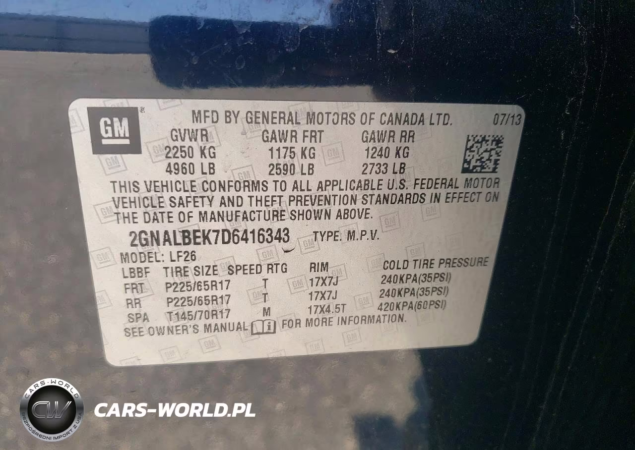 2013 Chevrolet Equinox Ls VIN:2GNALBEK7D6416343 - 13