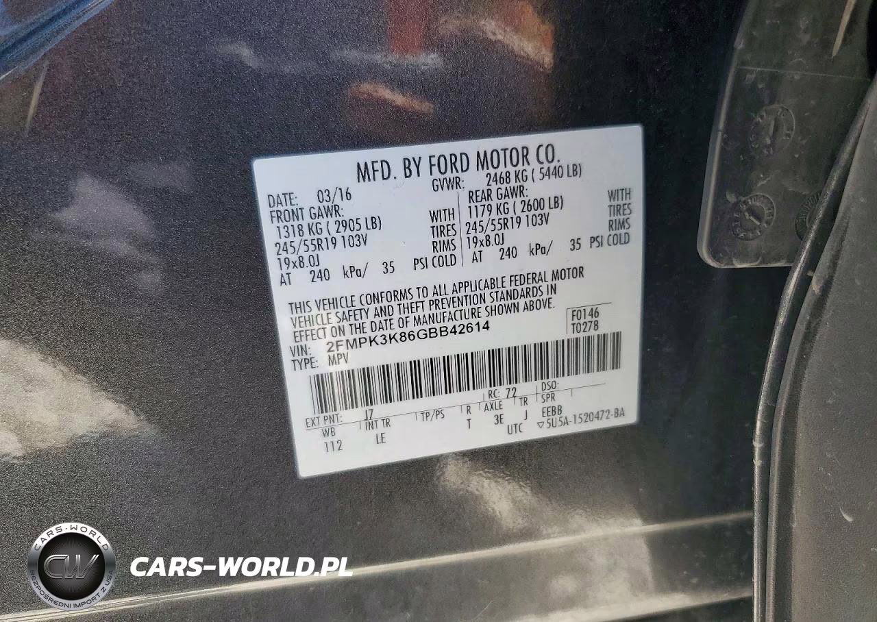2016 Ford Edge Titanium VIN:2FMPK3K86GBB42614 - 14