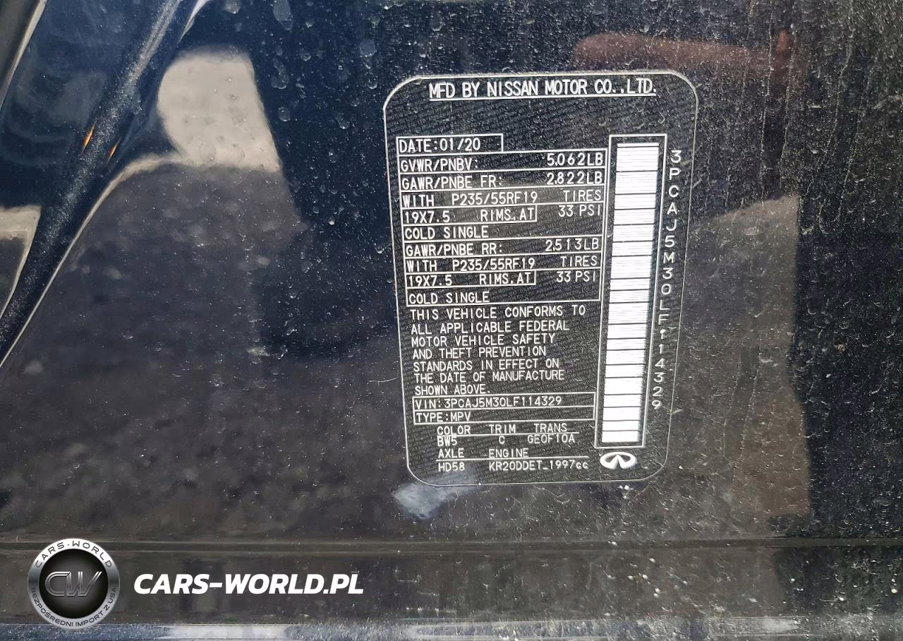 2020 Infiniti Qx50 Luxe VIN:3PCAJ5M30LF114329 - 13