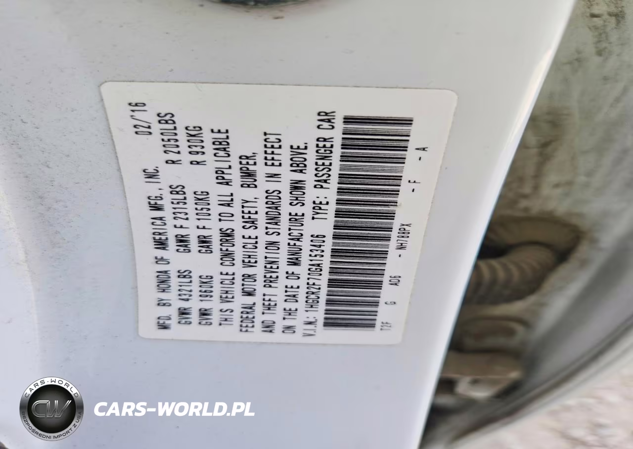 2016 Honda Accord Ex VIN:1HGCR2F70GA153406 - 12