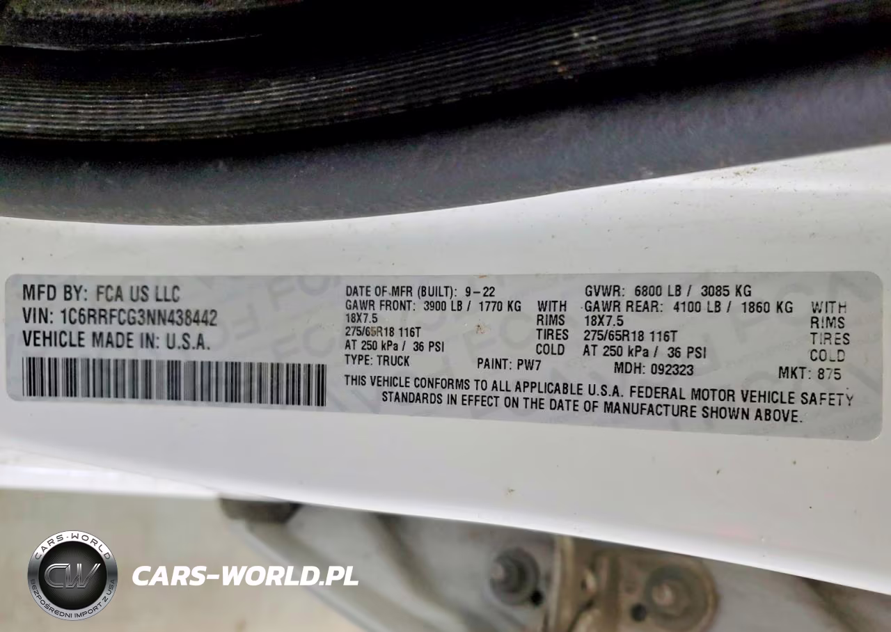 2022 Ram 1500 Tradesman VIN:1C6RRFCG3NN438442 - 12