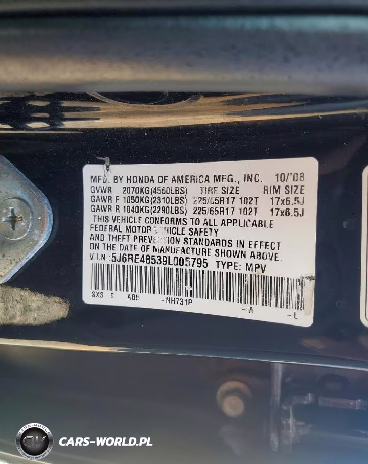 2009 Honda Cr-V Ex VIN:5J6RE48539L005795 - 13