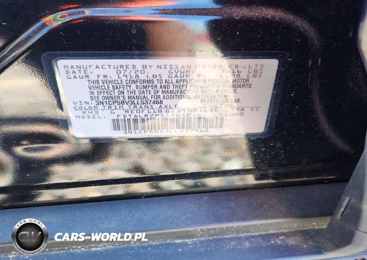 2020 Nissan Kicks S VIN:3N1CP5BV3LL537468 - 12