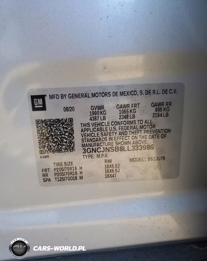 2020 Chevrolet Trax Ls VIN:3GNCJNSB8LL333986 - 13