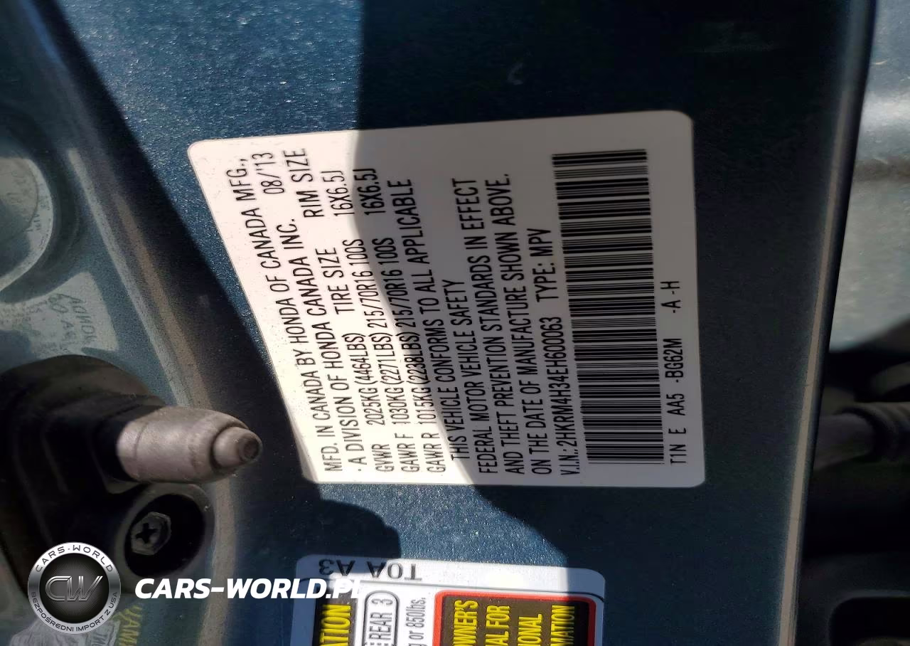 2014 Honda Cr-V Lx VIN:2HKRM4H34EH600063 - 13