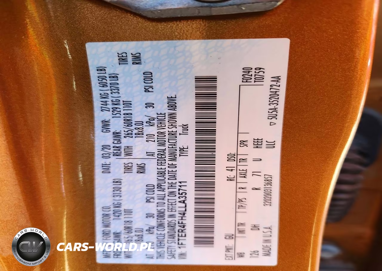 2020 Ford Ranger Xl VIN:1FTER4FH4LLA35711 - 12